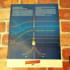 1961 Western Electric - Electron Tube Speeds‎ 11k Voices at once - Vtg PRINT AD